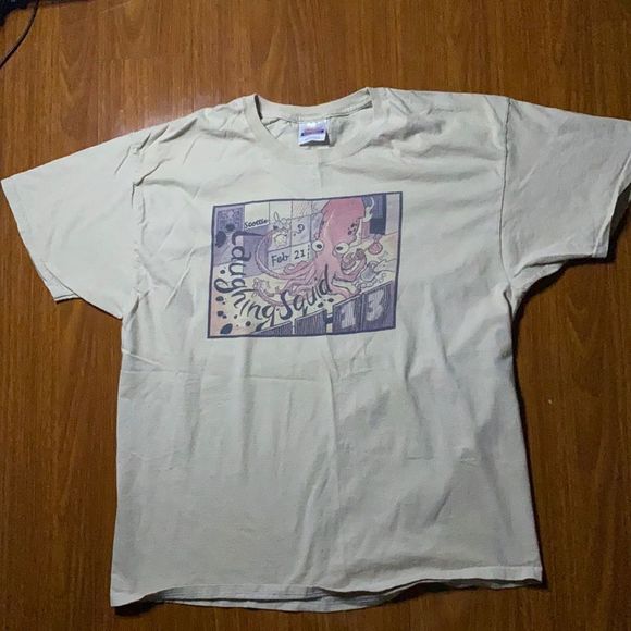 Hanes Other - Vintage, Laughing squid, xl, cream, t shirt